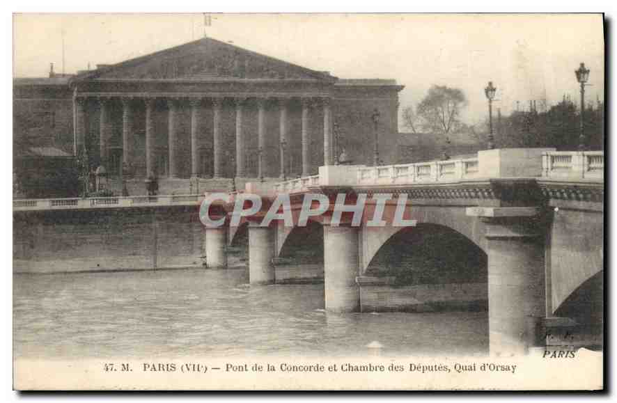CPA Paris Pont de la Concorde et Chambre des Deputes Quai d'Orsay 