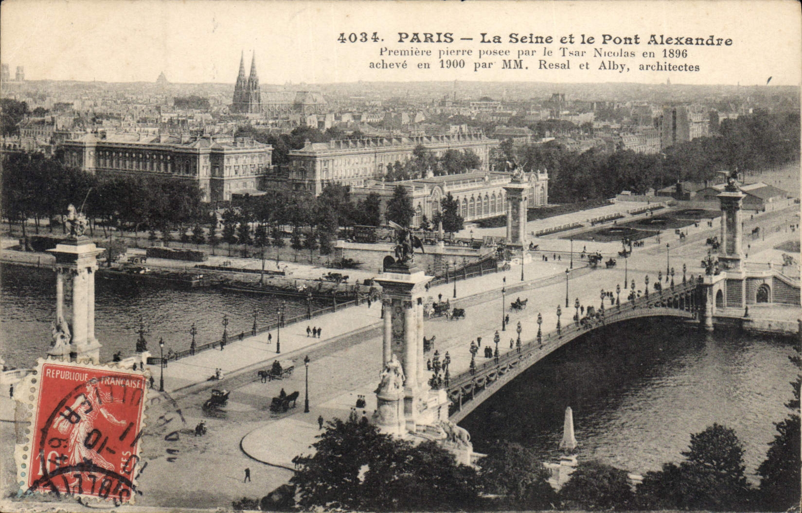 CPA Paris La Seine et le Pont Alexandre 