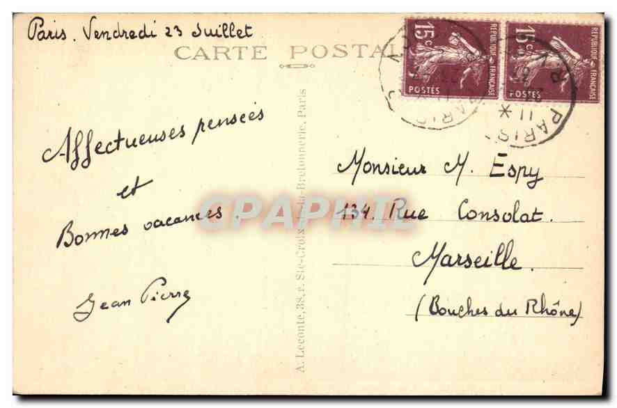 CPA Paris Les Quais Notre Dame  — Verso