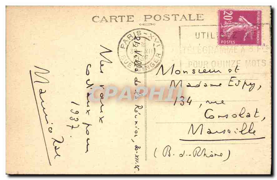 CPA Paris La Madeleine et les Boulevards  — Verso