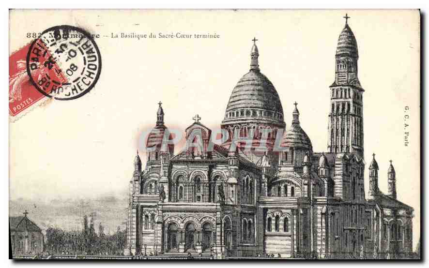 CPA Montmartre La Basilique du Sacre Coeur terminee 