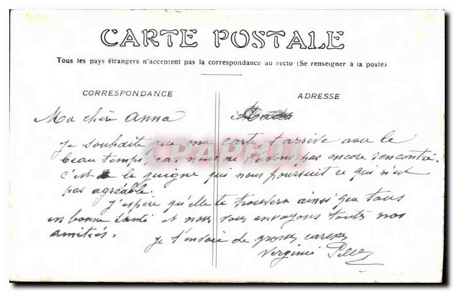 CPA Paris Place de la Republique  — Rückseite