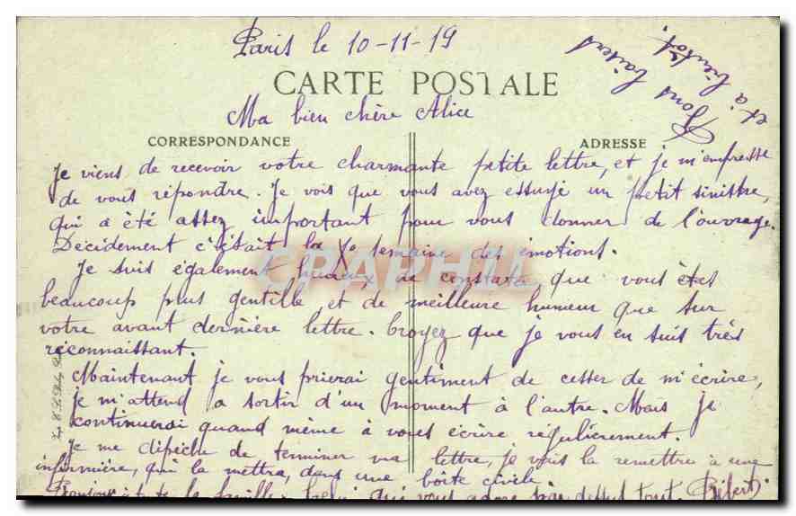 CPA Paris Boulevard des Italiens  — Rückseite