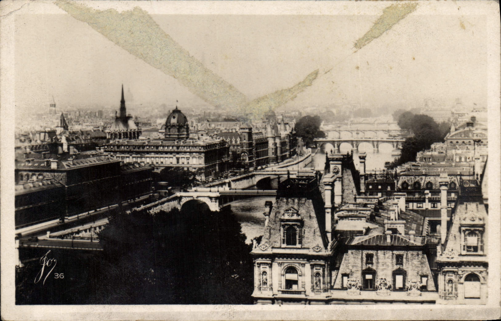 CPA Paris Panorama des Septs Ponts sur la Seine 