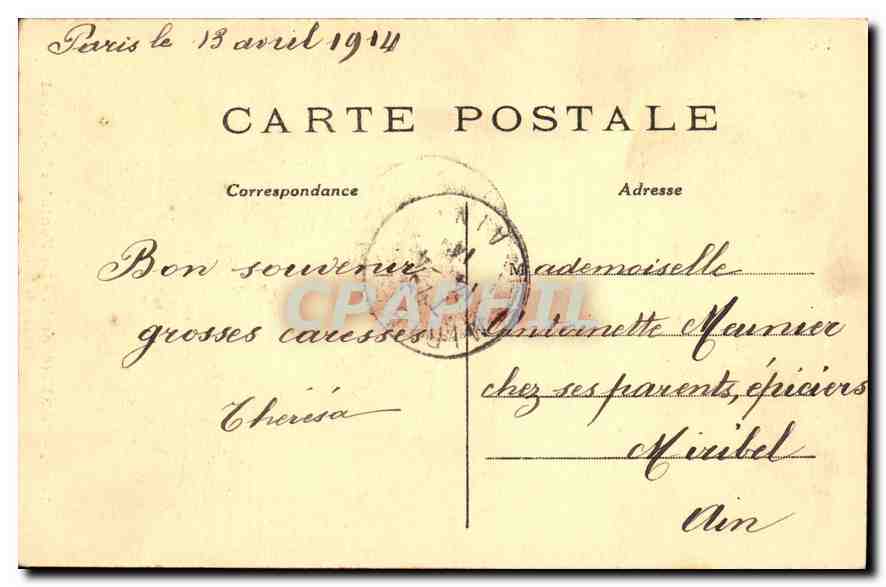 CPA Paris La Fontaine St Michel  — Verso