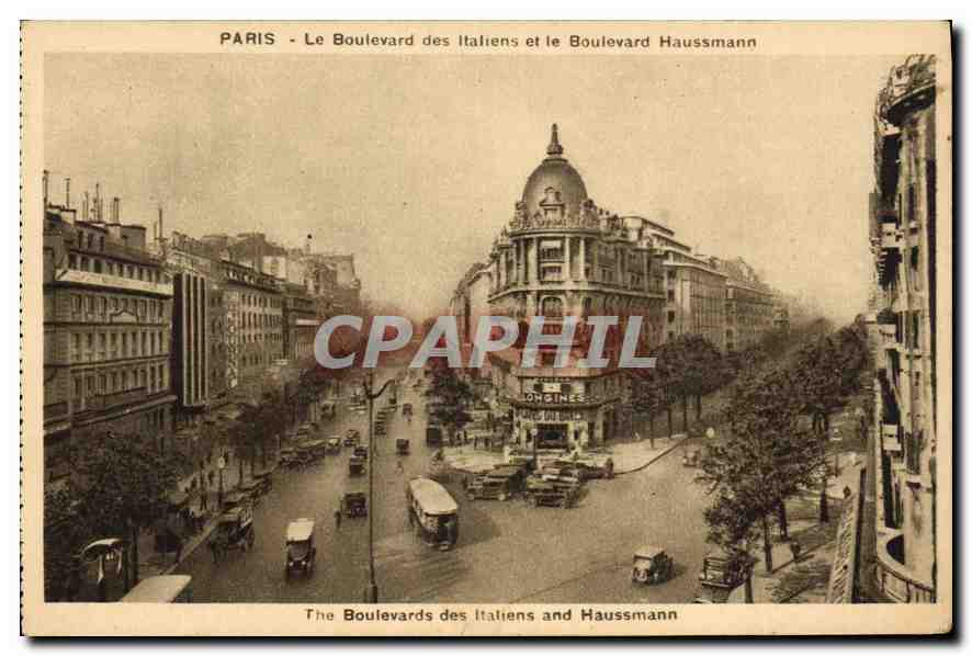 CPA Paris Le Boulevard des Italiens et le Boulevard Haussmann 