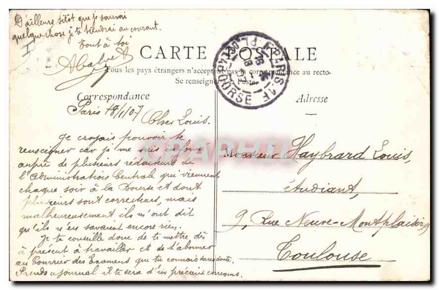 CPA Paris Les Septs Ponts  — Rückseite