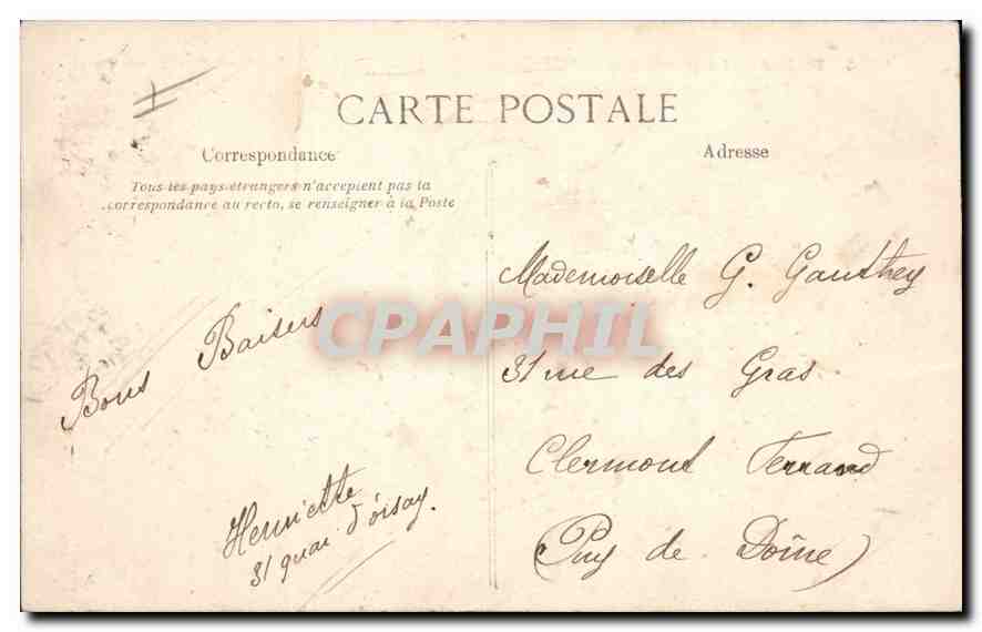 CPA Paris Le Pantheon et la Statue de Jean Jacques Rousseau  — Rückseite