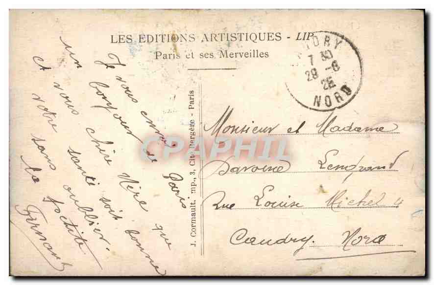 CPA Paris L'Hotel de Ville et le Pont d'Arcole  — Rückseite