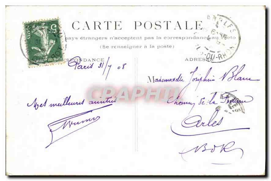 CPA Paris Boulevard de la Madeleine  — Rückseite