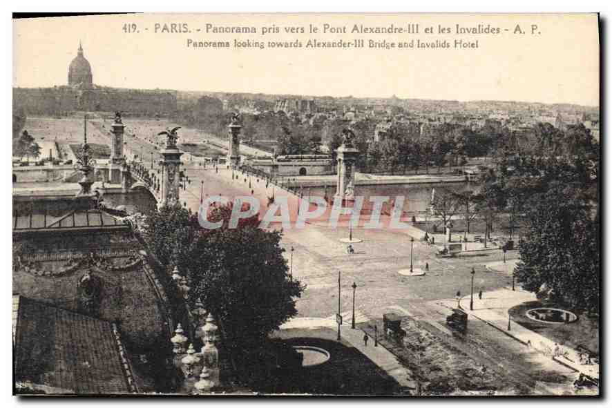 CPA Paris Panorama pris vers le Pont Alexandre III et les Invalides 