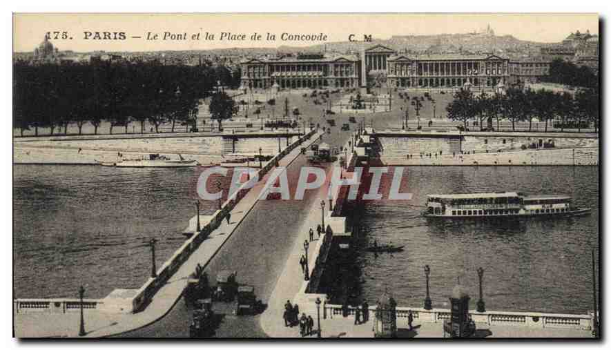 CPA Paris Le Pont et la Place de la Concorde 
