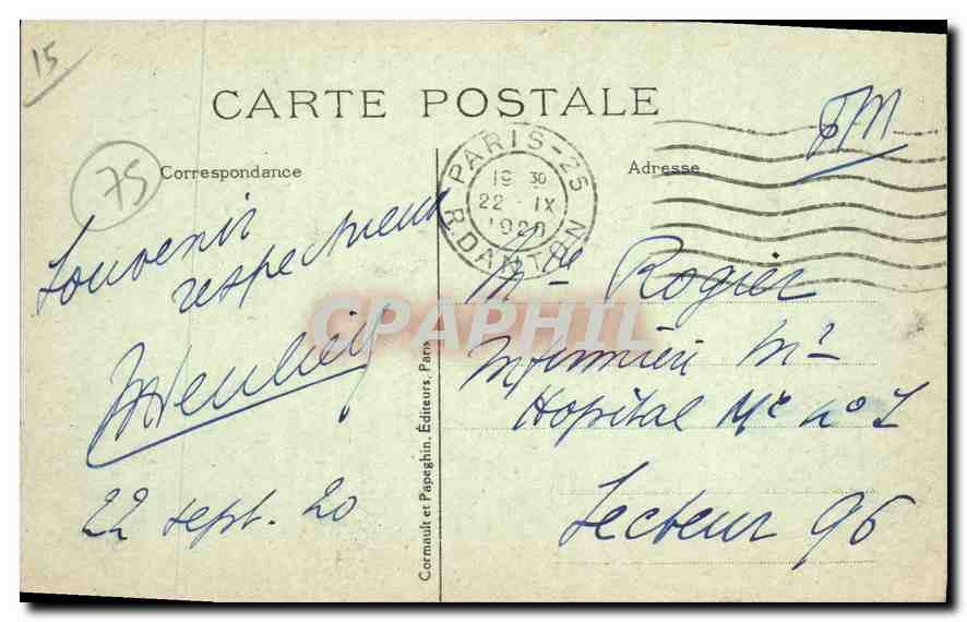 CPA Paris Le Pantheon et la Rue Soufflot  — Rückseite