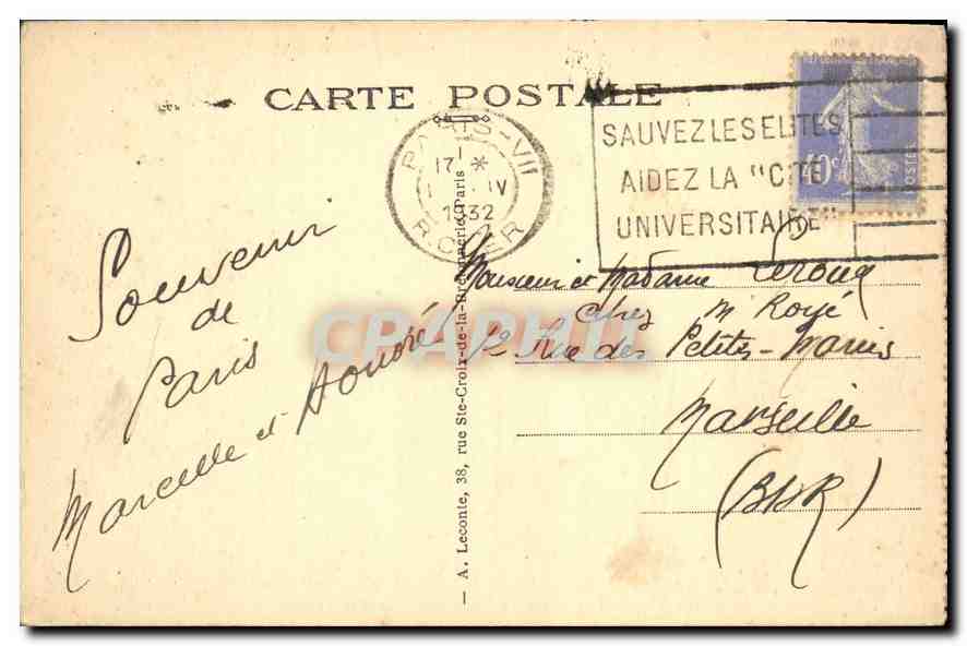 CPA Paris Pace du Chatelet  — Verso