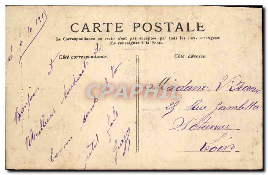 CPA Paris la Bastille Colonne de Juillet  — Verso