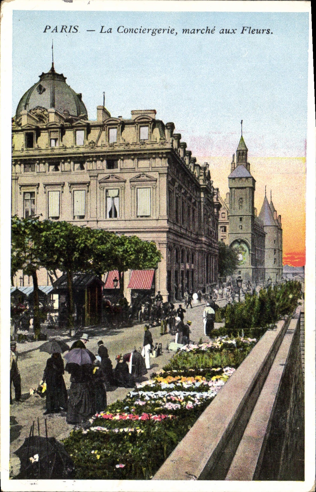CPA Paris La Conciergerie marche aux Fleurs 