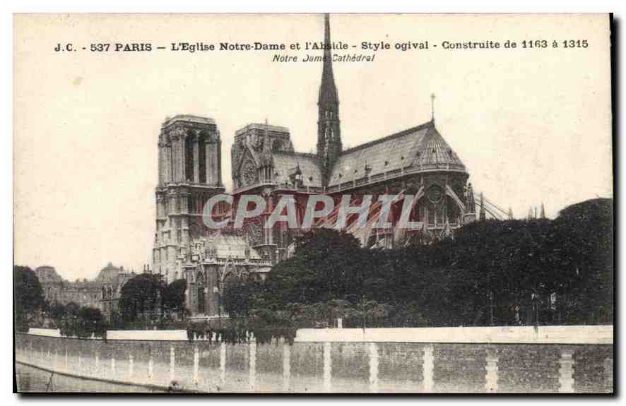 CPA Paris L'Eglise Notre Dame et l'Abside Style ogival 