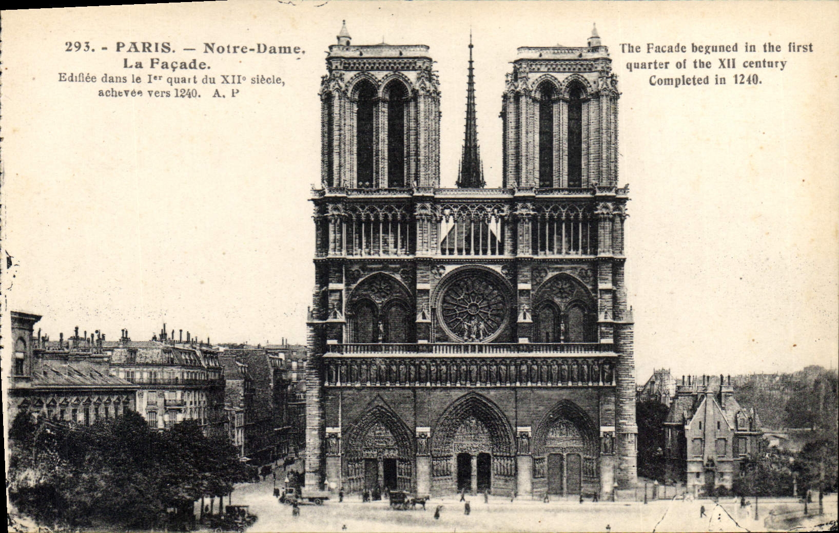 CPA Paris Notre Dame La Facade 