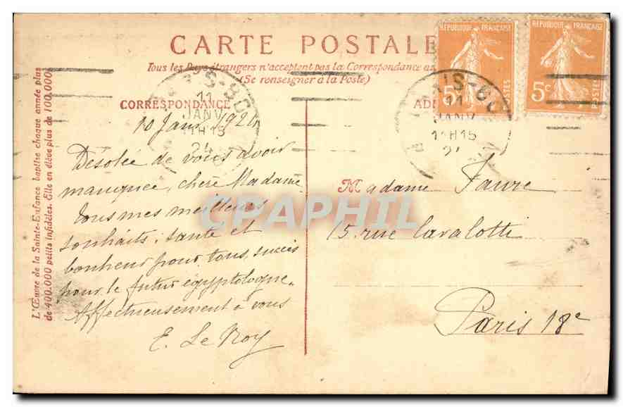 CPA Paris Sainte Chapelle Exterieur Collections de l'Oeuvre de la Sainte enfrance  — Verso