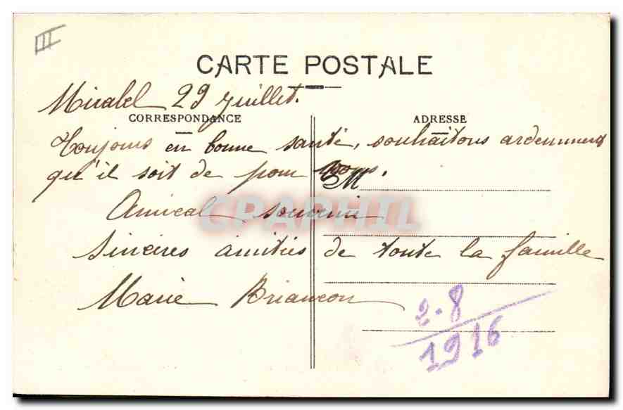 Mont Ventoux (Vaucluse), Höhe 1908 m. — Das Hotel, die Ställe und das Observatorium unter Schnee — Éditions Artistiques J. Brun & Cie, Carpentras — Rückseite
