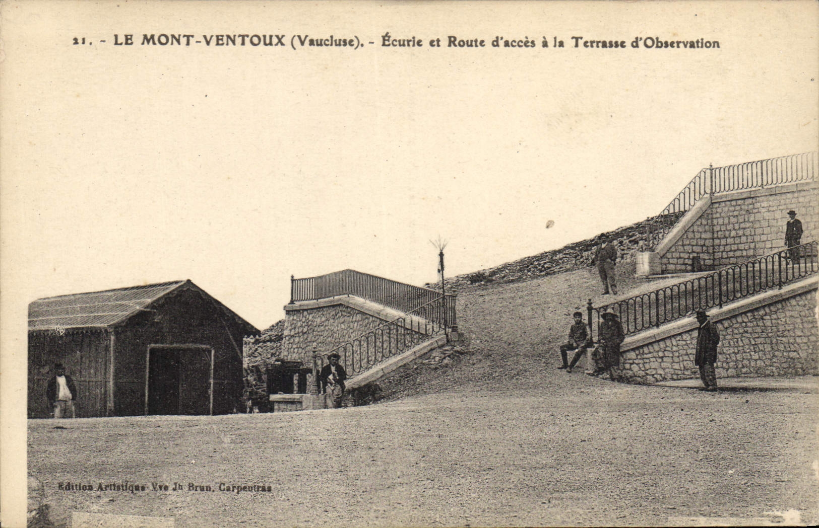 Le Mont-Ventoux (Vaucluse) — Stall und Zugangsweg zur Aussichtsplattform — Éditions Artistiques Vve Jn Brun, Carpentras