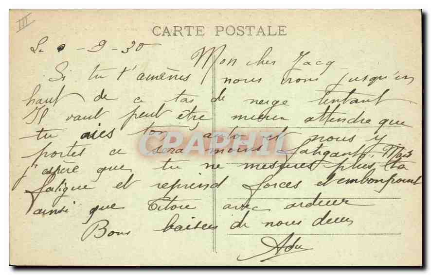 Le Mont Ventoux (Vaucluse) alt. 1908 m. — L'Hôtel Vendran sous la neige — Éditions Artistiques Vue de Brun, Carpentras — Verso