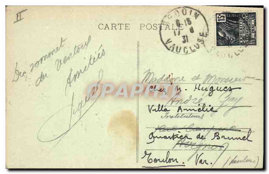Le Mont-Ventoux (1912 m. d'alt.) - L'Observatoire — Rückseite