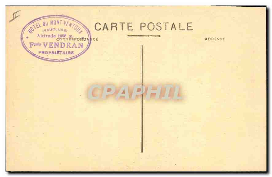 Environ de CARPENTRAS (Vaucluse) - Mont Ventoux (1912 m) — La Terrasse de l'Observatoire et la Table d'Orientaion — Rückseite