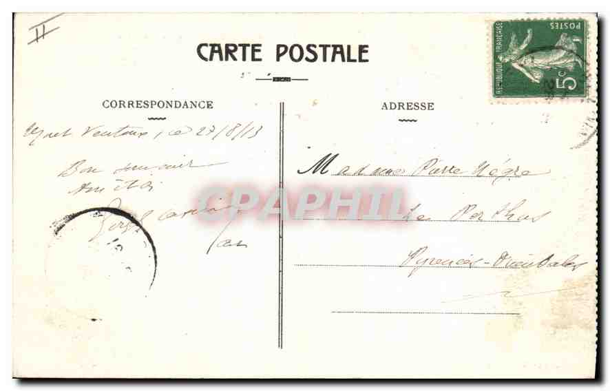 Le Mont Ventoux (Vaucluse) alt. 1.908 m. — L'Hôtel Vendran sous la neige — Éditeur J. Brun et Cie, Carpentras — Verso
