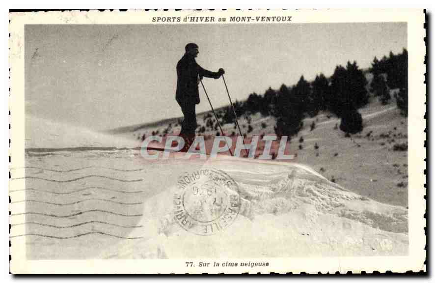 Sports d'Hiver au Mont-Ventoux — Sur la cime neigeuse — Edition G. Augier, Vaucluse, n°77