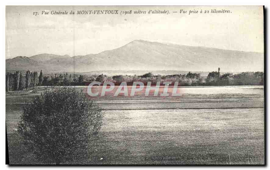 Vue Générale du MONT-VENTOUX (1908 mètres d'altitude) — Vue prise à 22 kilomètres.