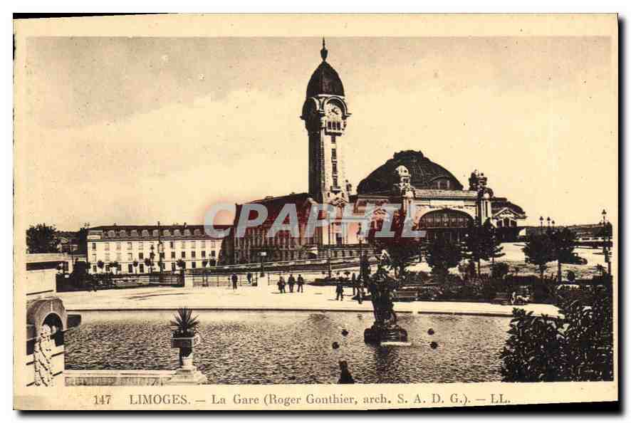 CPA Limoges La Gare (Roger Gonthier arch S A D G)