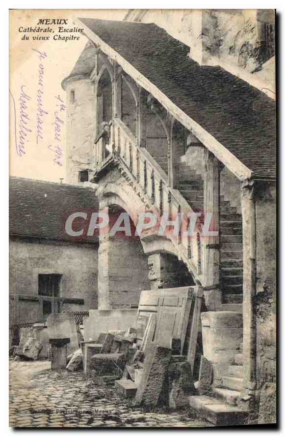 CPA Meaux Cathedrale Escalier du vieux Chapitre