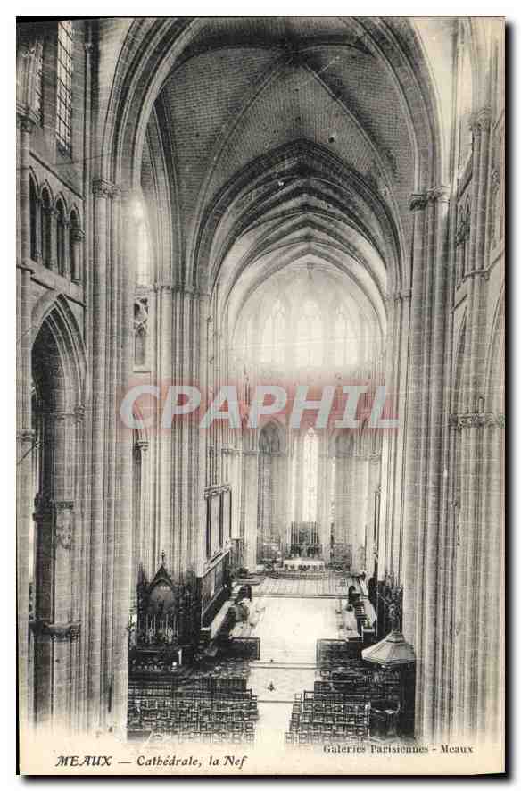 CPA Meaux Cathedrale la Nef
