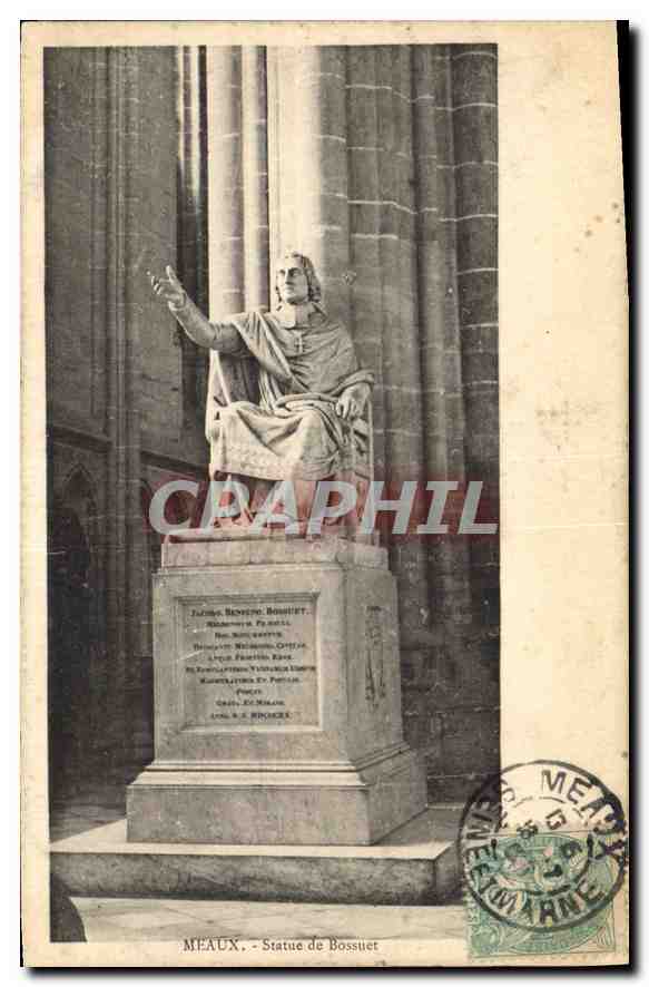 Méaux - Statue de Bossuet — éditeur anonyme, n° de série non visible