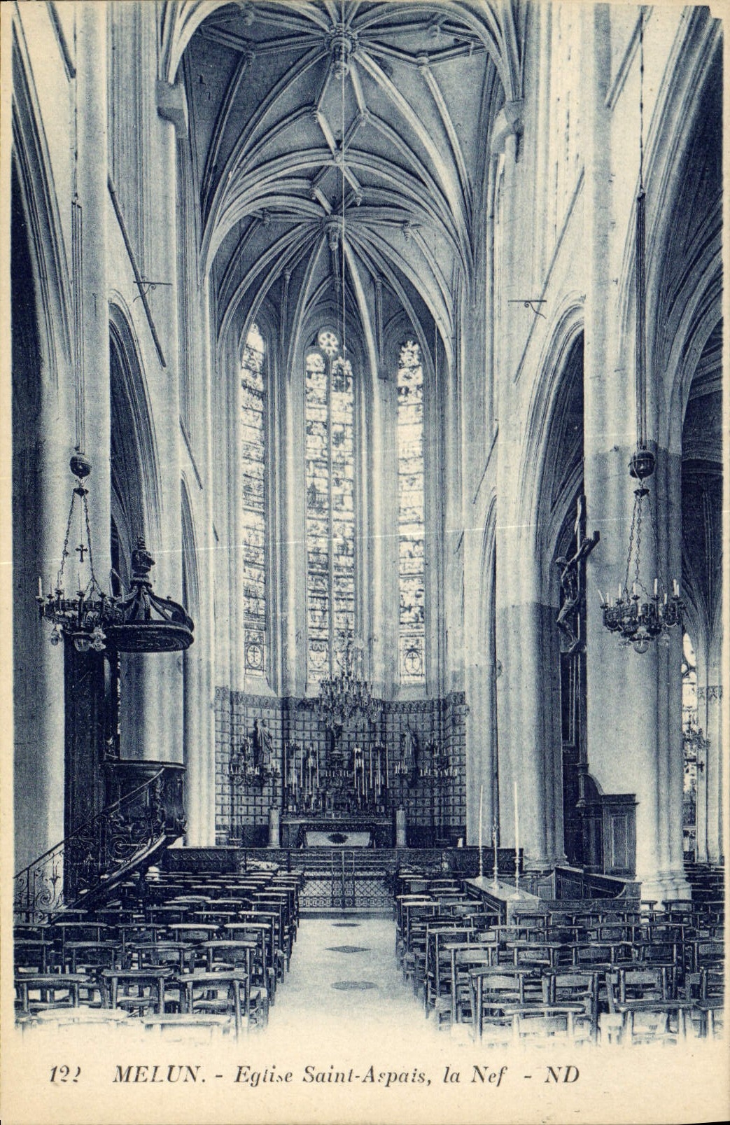 MELUN - Église Saint-Aspais, la Nef - ND