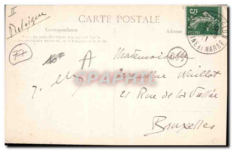CPA Melun Hotel de Ville — Rückseite