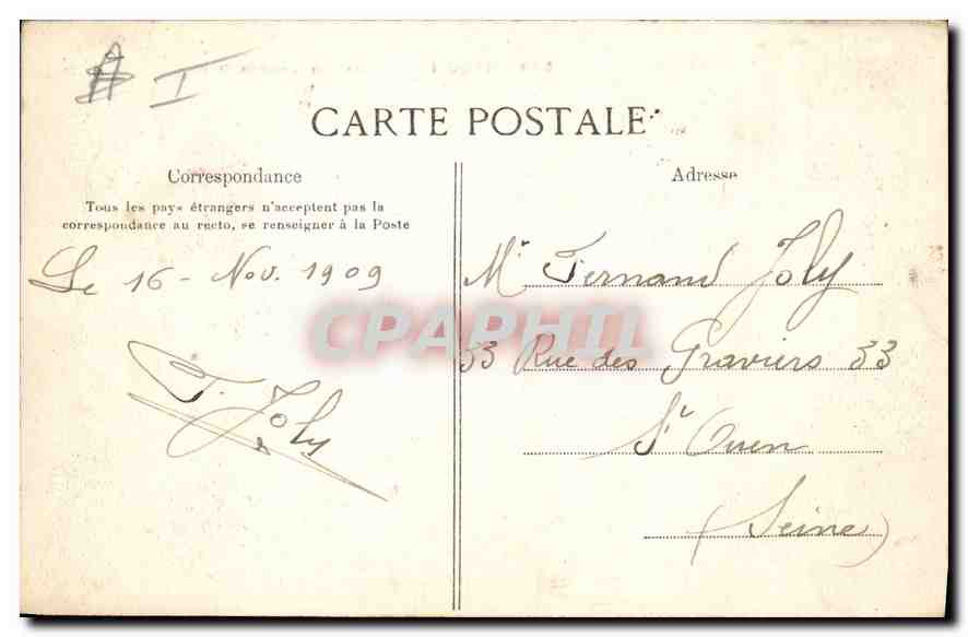 CPA Melun Chateau Vaux le Penil — Verso