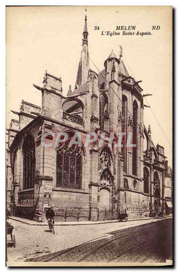 CPA Melun L'Eglise Saint Aspais