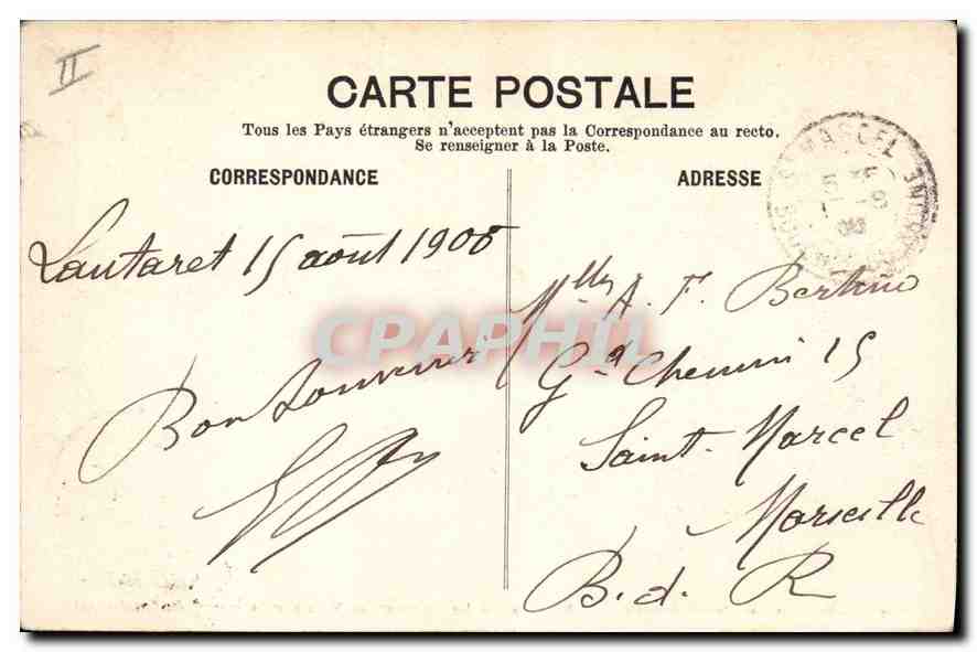 CPA Dauphine Le Lautaret Les Hotels et le Massif du Combe — Verso