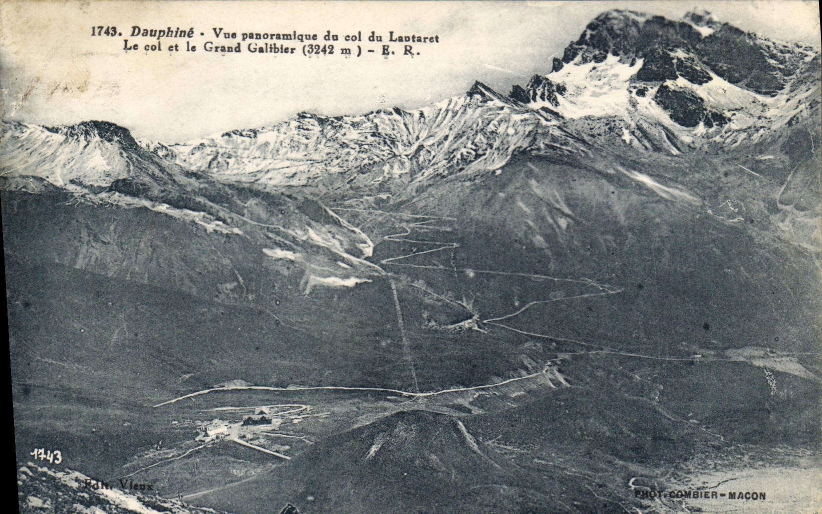 Dauphiné - Vue panoramique du col du Lautaret et le Grand Galibier (3242 m) - Phot. Combier - Macon