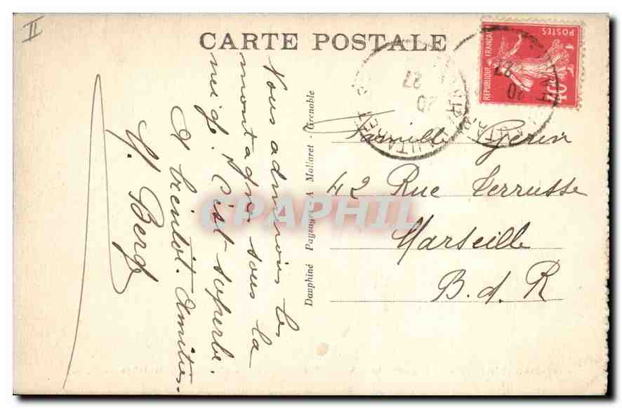 Le Lautaret, le Jardin Alpin et la chaîne du Galibier — A.M. — Verso