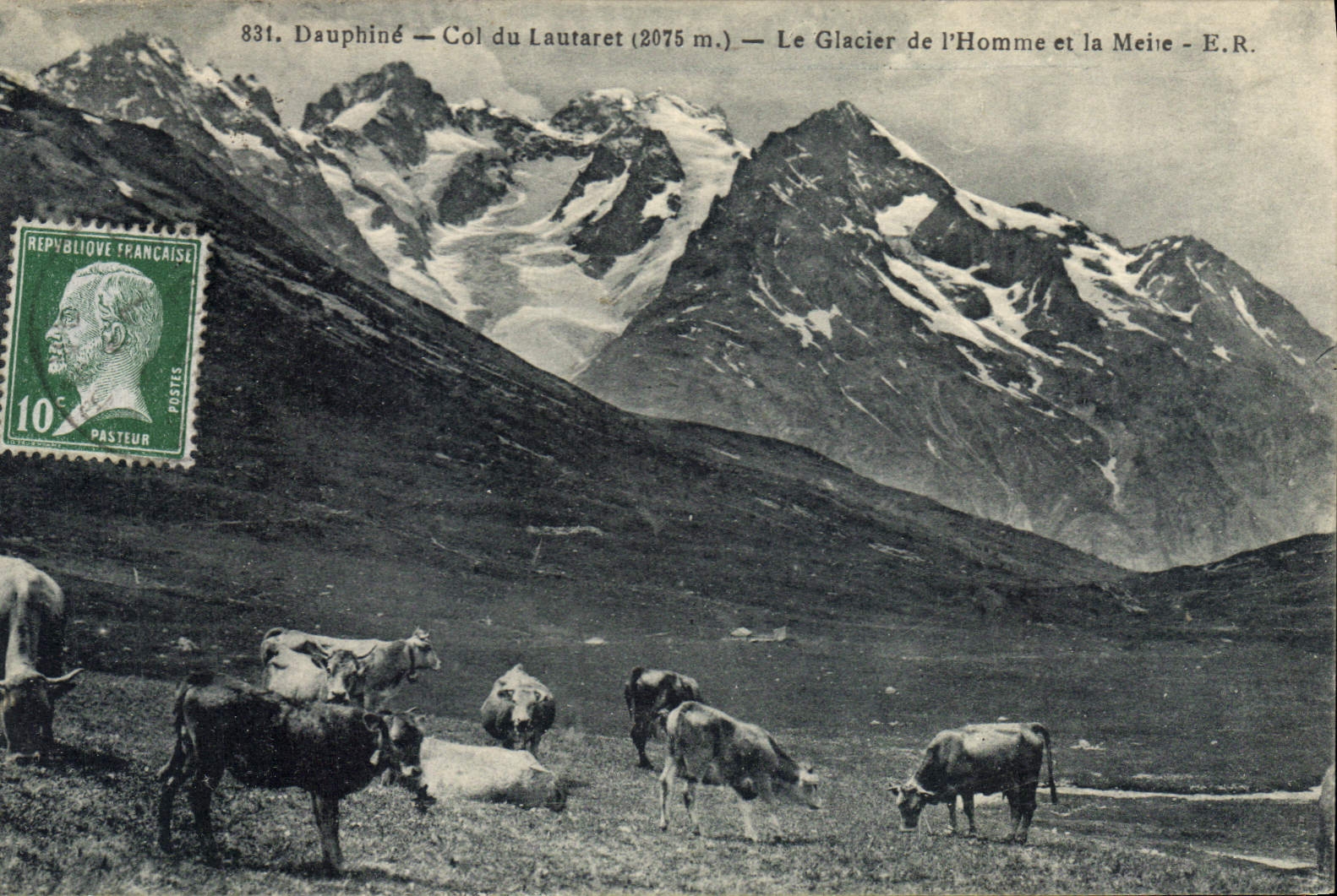 Dauphiné — Col du Lautaret (2075 m.) — Le Glacier de l'Homme et la Meie — E.R.