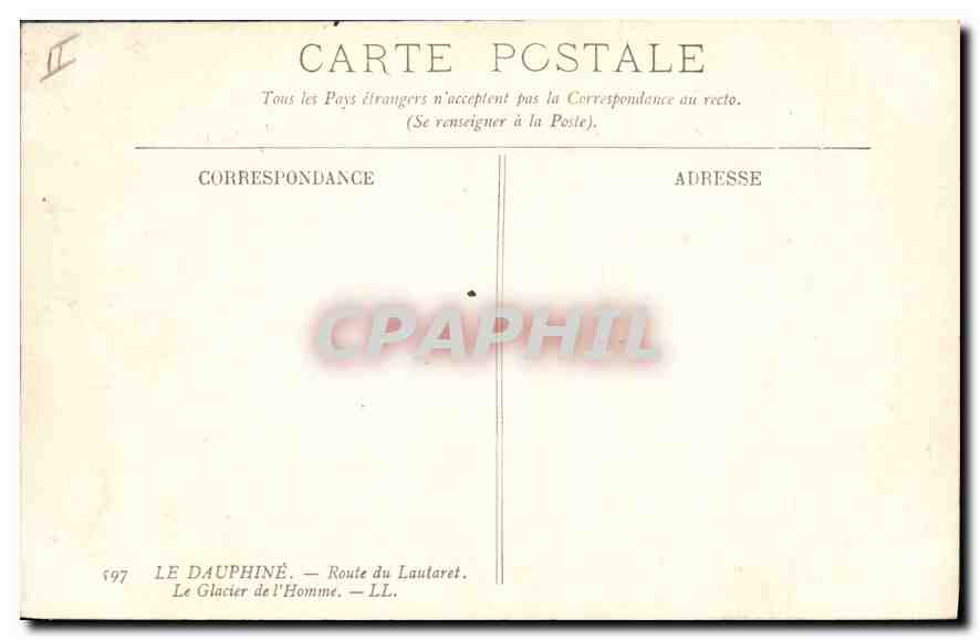 Le Dauphiné — Route du Lautaret — Le Glacier de l'Homme — Reverso