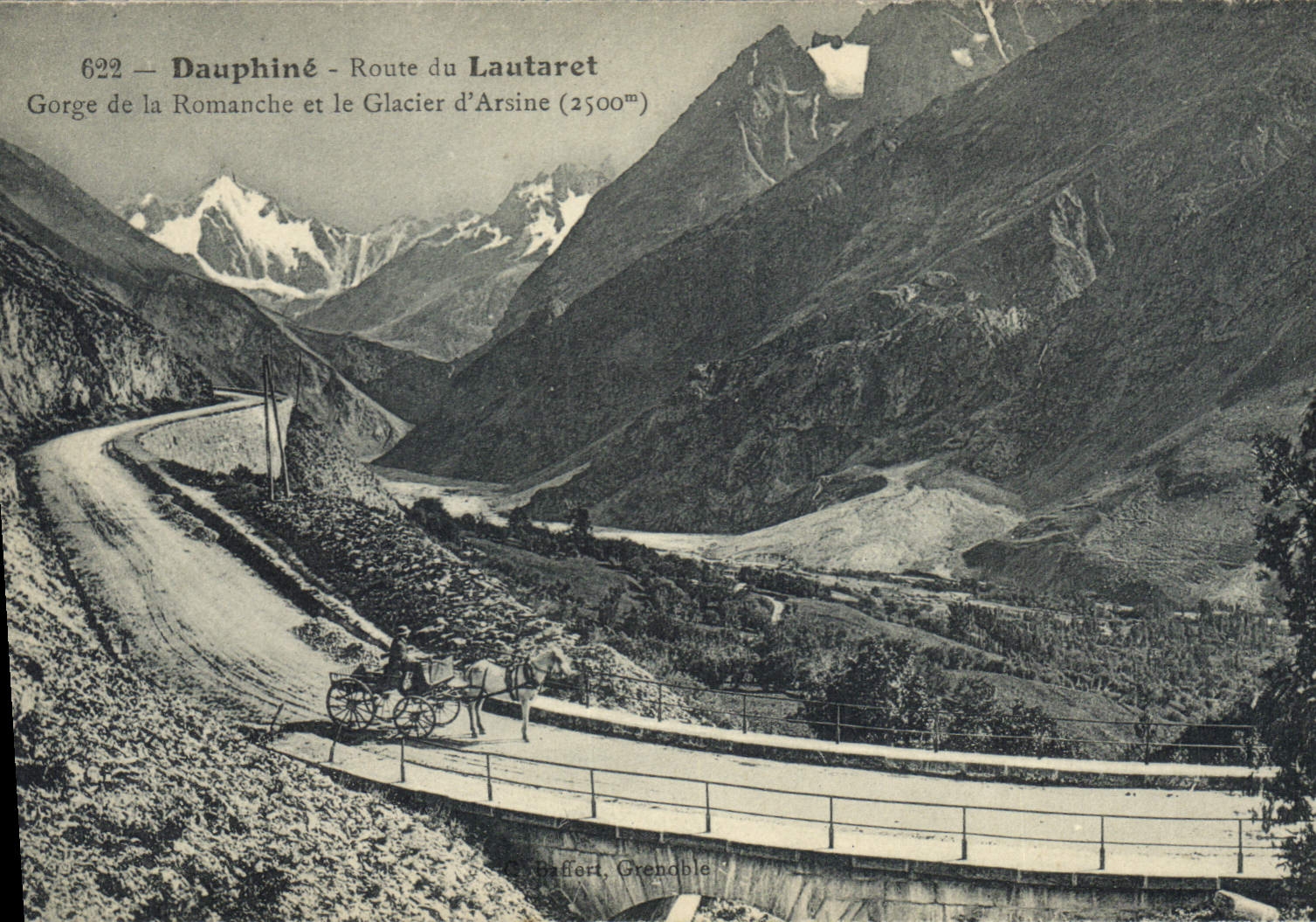 Gorge de la Romanche et le Glacier d'Arsine (2500m) — Dauphiné — Route du Lautaret — G. Baffert, Grenoble