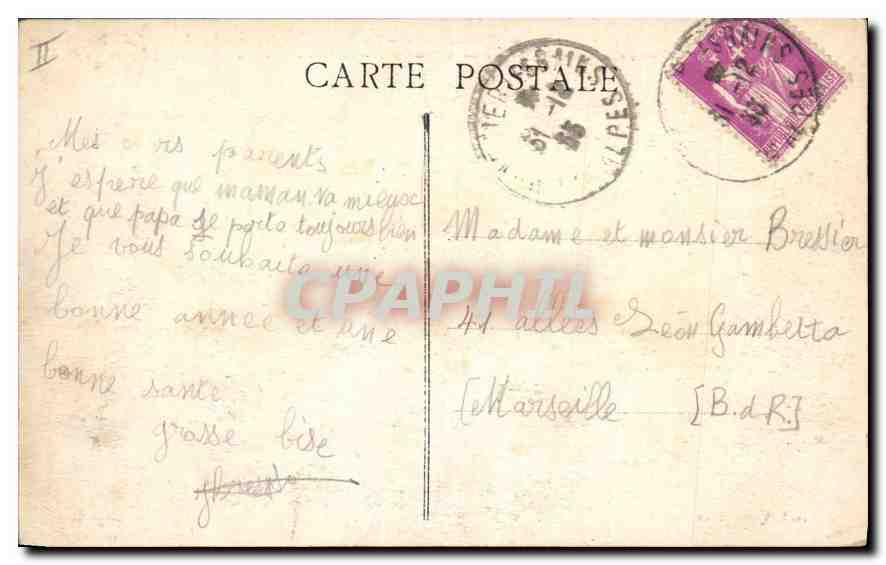 CPA Chemin de Fer de Paris Lyon Mediterranee la Route des Alpes Le Lautaret La Meije (3987 m) et le  — Verso