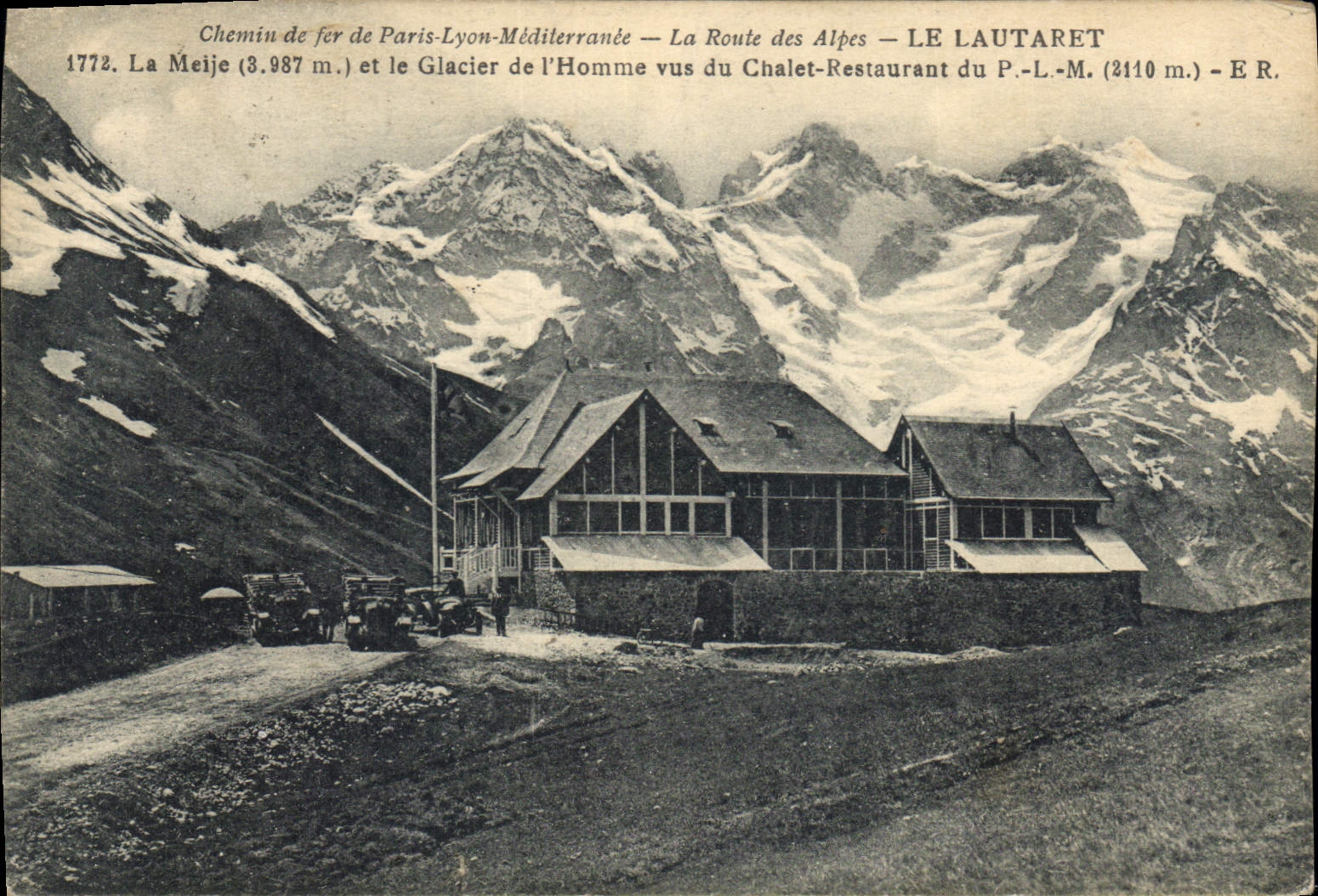 Vue du Chalet-Restaurant du P.-L.-M. à Le Lautaret — Chemin de fer Paris-Lyon-Méditerranée