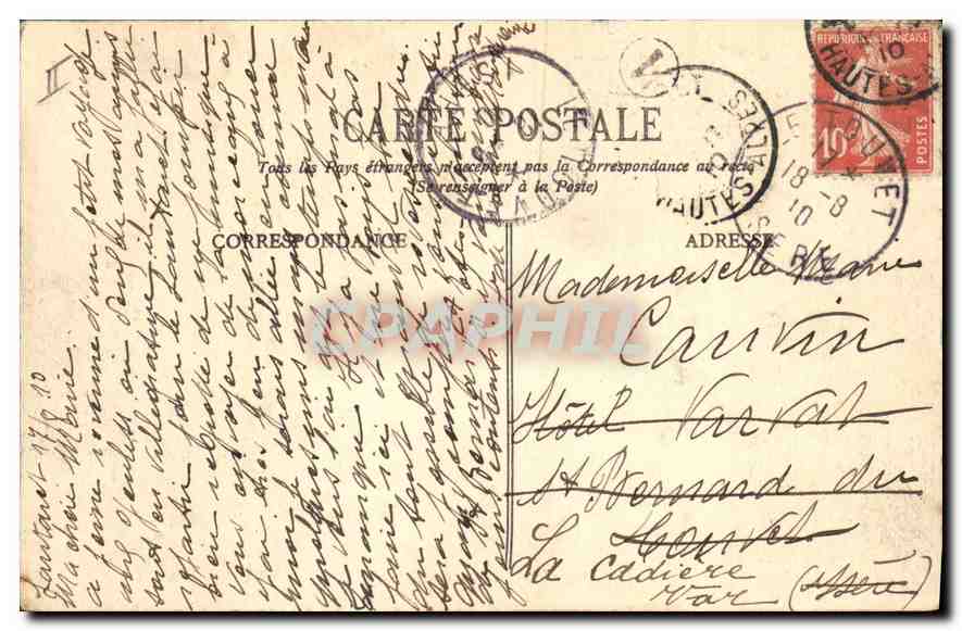 Le Lautaret, les Hôtels et le massif du Combeynot — Dauphiné — E. R. — n°824 — Verso