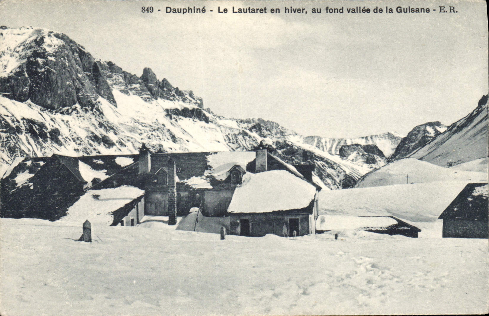 Le Lautaret en hiver, au fond vallée de la Guisane — Dauphiné — E.R. n°849