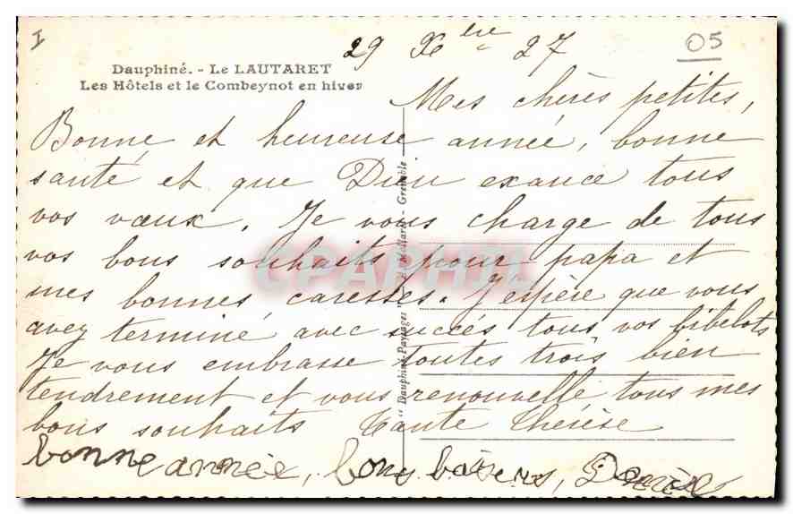 Dauphiné - Le Lautaret en hiver — Les Hôtels et le Combeynot — éditeur Dauphiné, n°05 — Reverso